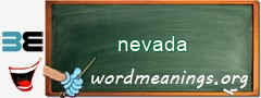 WordMeaning blackboard for nevada